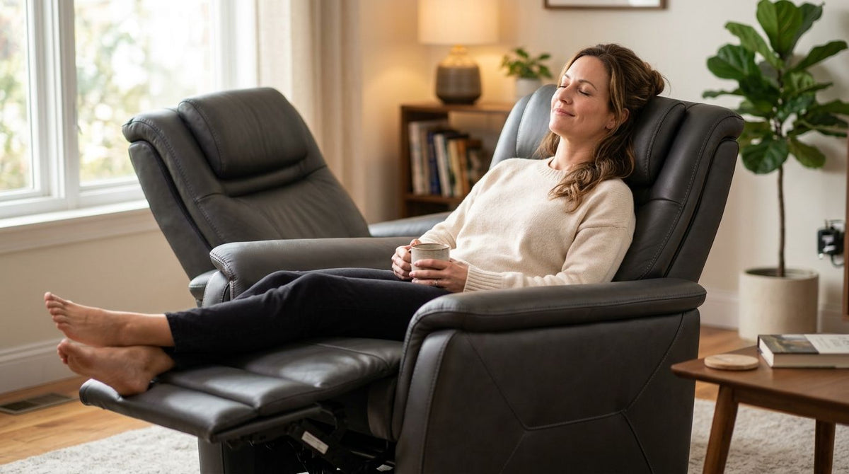 Recliners with adjustable headrests for neck support