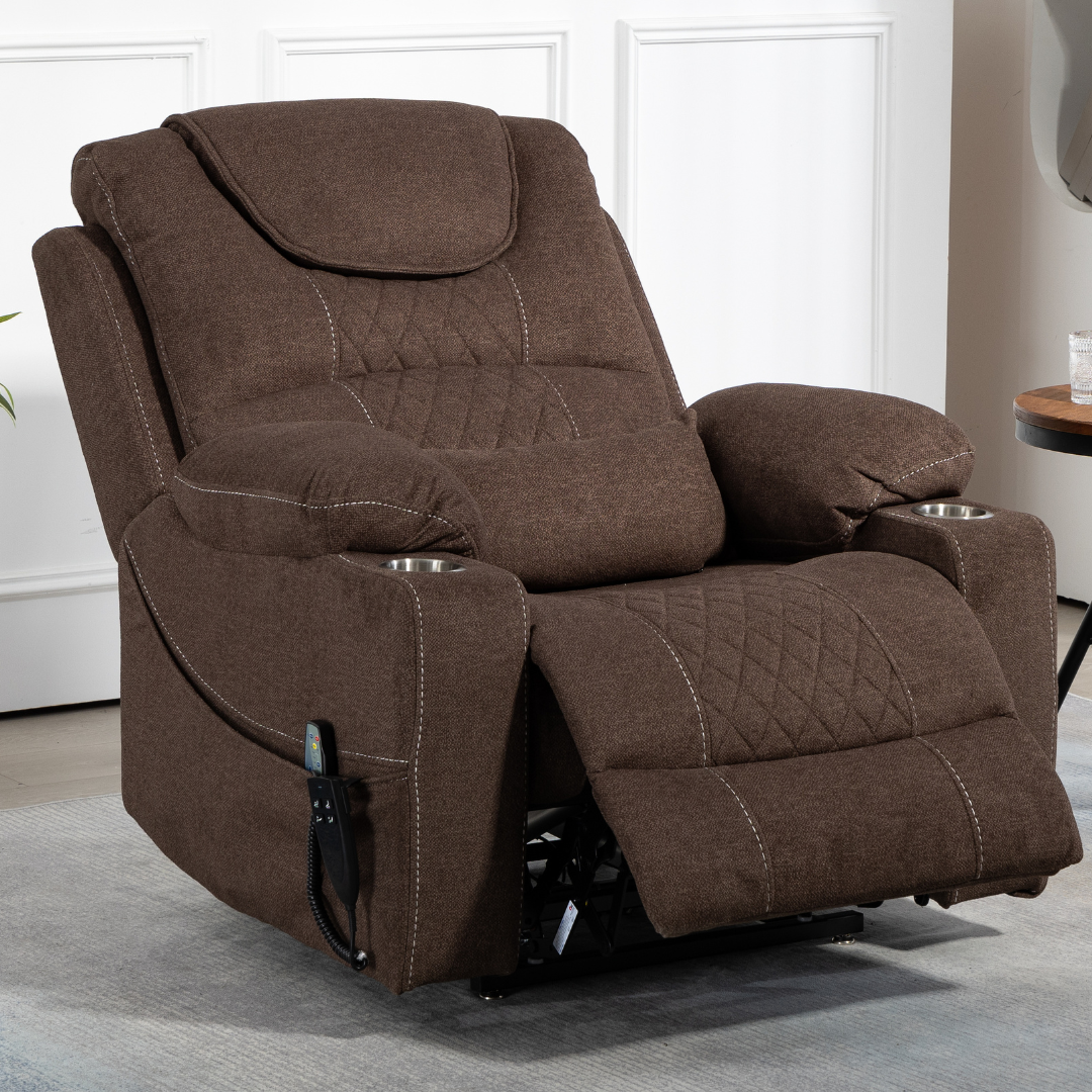 SleepingTitan Origin Lay Flat Lift Chair, 25.1 Inch Wide Seat 74.2 Inch Length, Dark Brown  (FREE 2 Years Warranty).