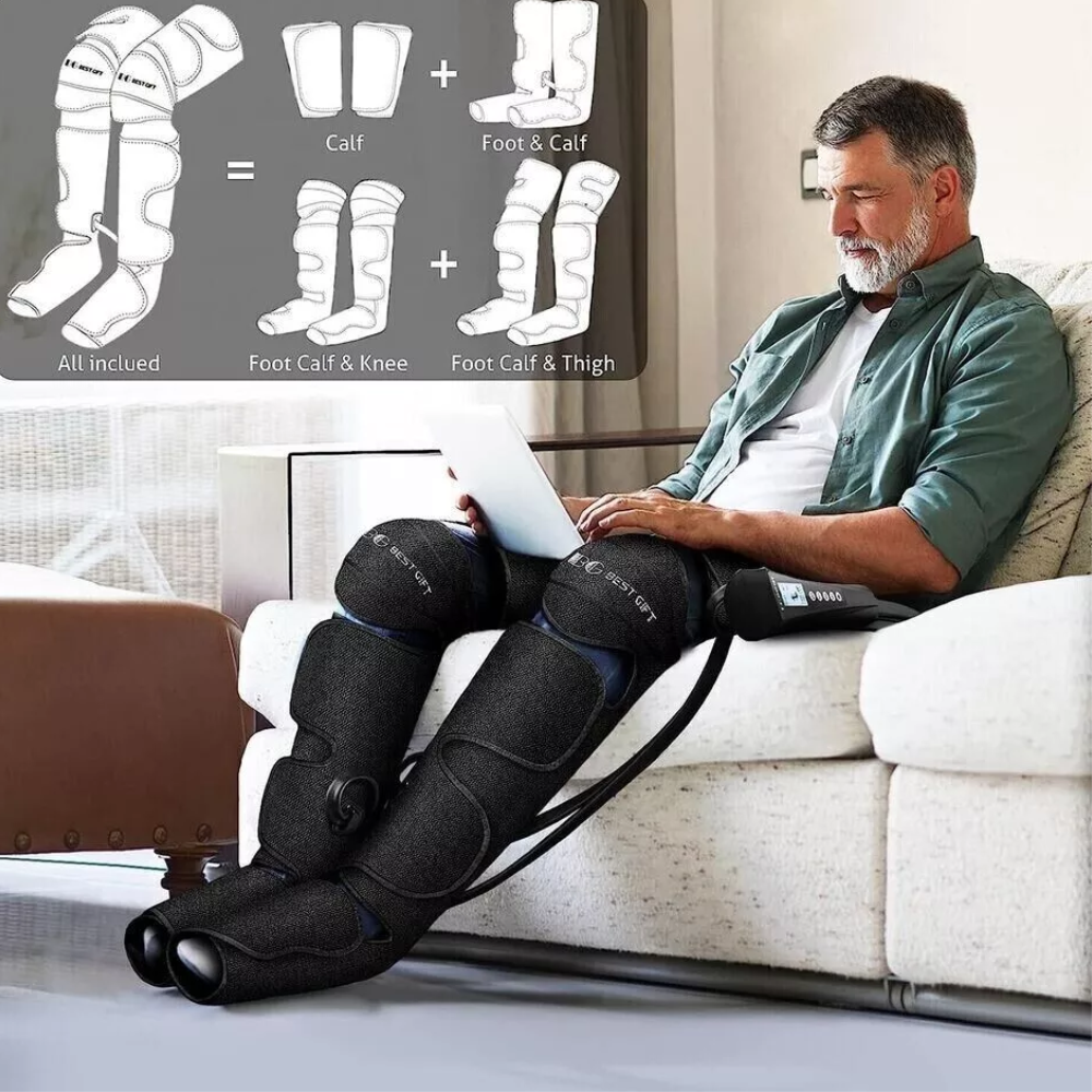 Air Compression Massager with Heat for Foot,Leg,Calf,Thigh and Knee