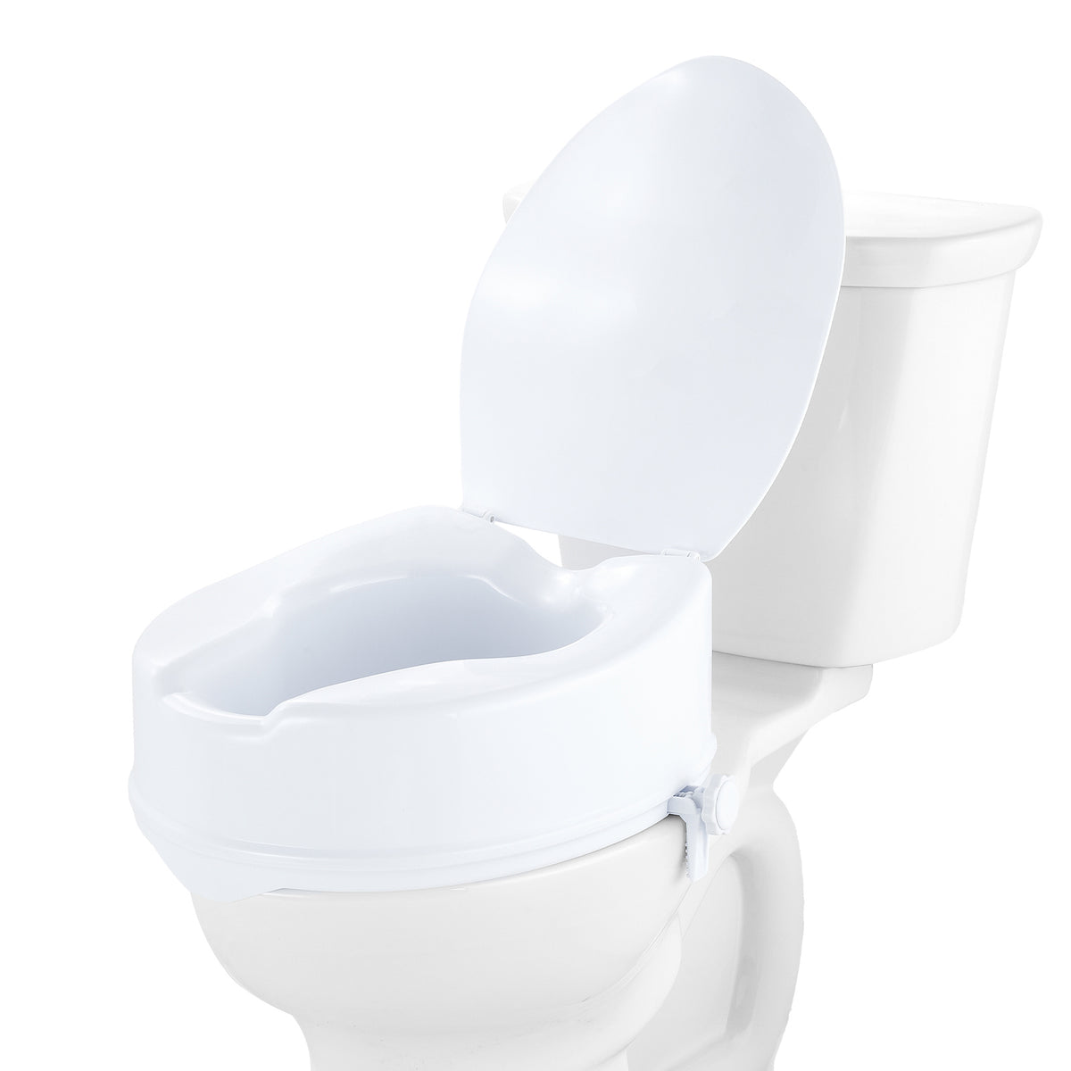 6-Inch Raised Toilet Seat Riser with Dual-Lock Knobs – 150 mm Elevated Toilet Seat.