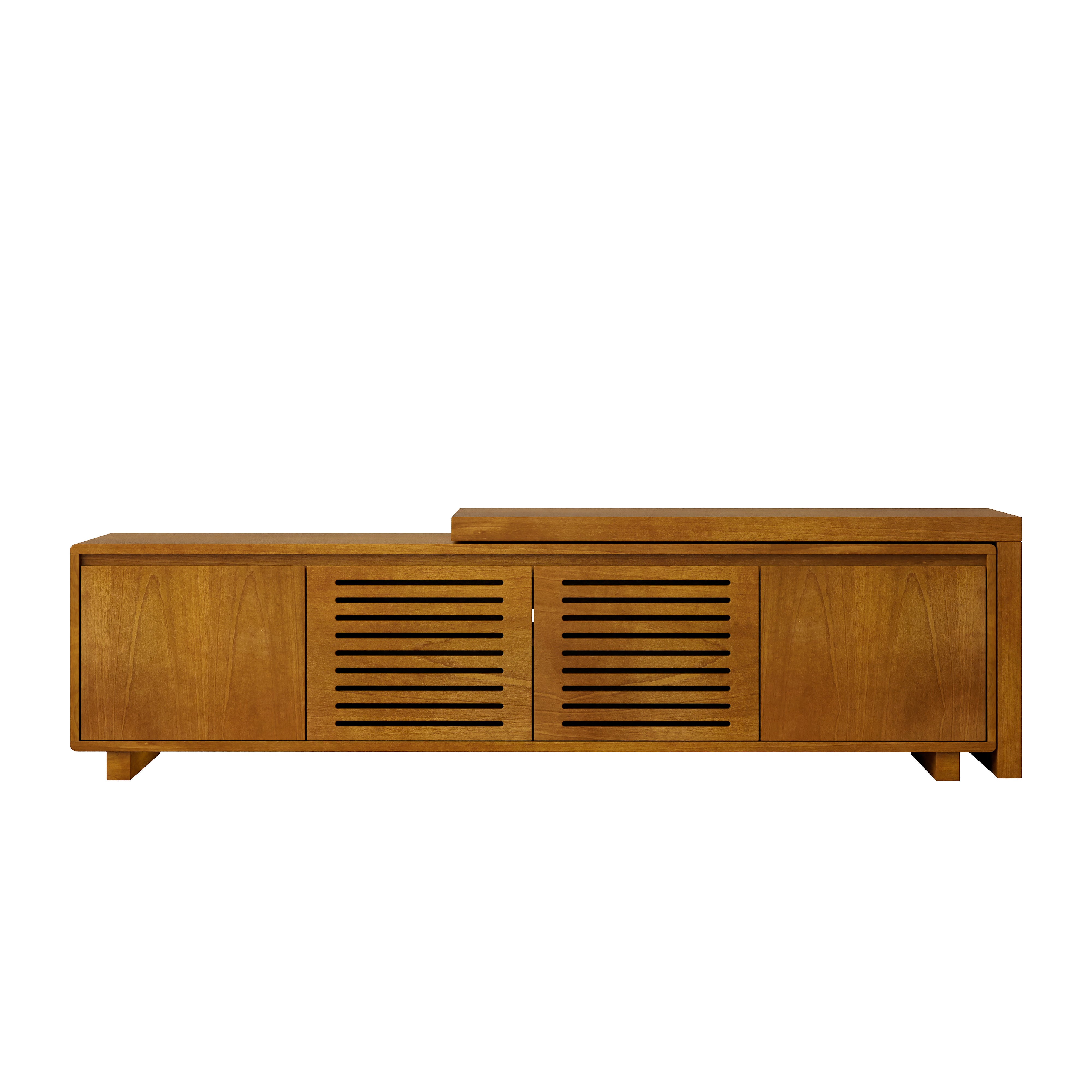 Expandable Wood TV Stand for 55"-75" TVs