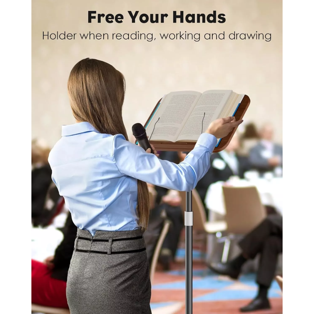 2 in 1 Dual-use Floor Book Stand Desktop Book Stand Height Adjustable for Laptop