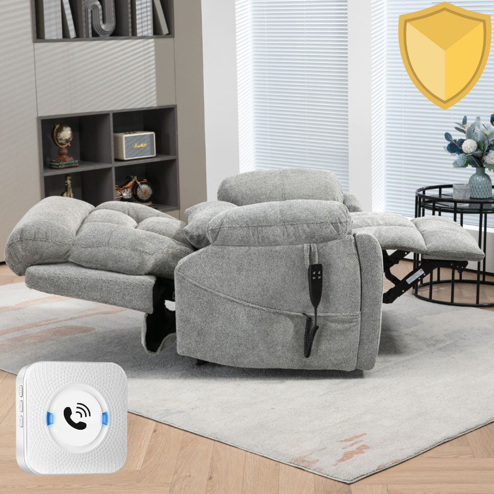 Castle 2.0 Lay flat Lift Chair, 26 Inch Extra Wide Seat, Gray (Free 2 Years Warranty)