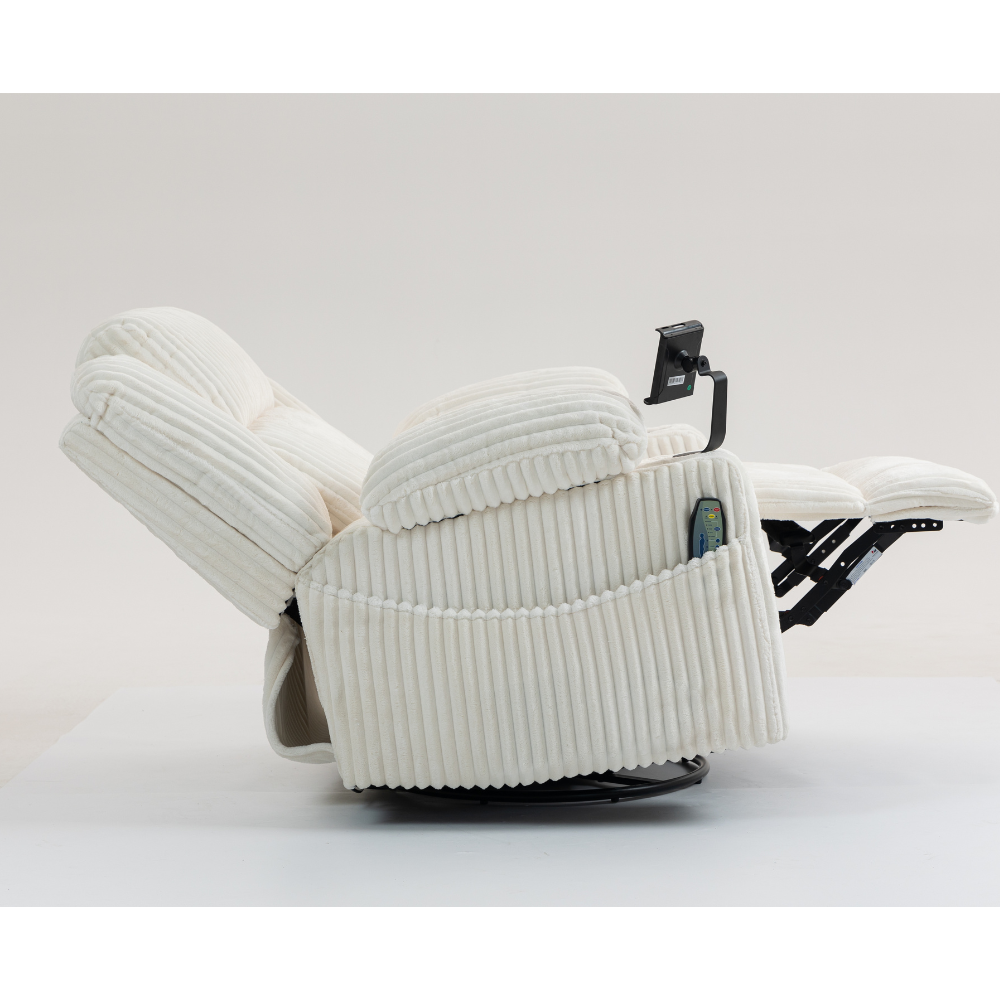 Power Swivel Rocker Recliner with Massage & Heat.