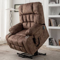 Bulkyriser 2.0 Lay flat Lift Chair, 25.6 Inch Wide Seat 73.2 Inch Length, Dual Motors, Brown (FREE 2 YEARS WARRANTY)