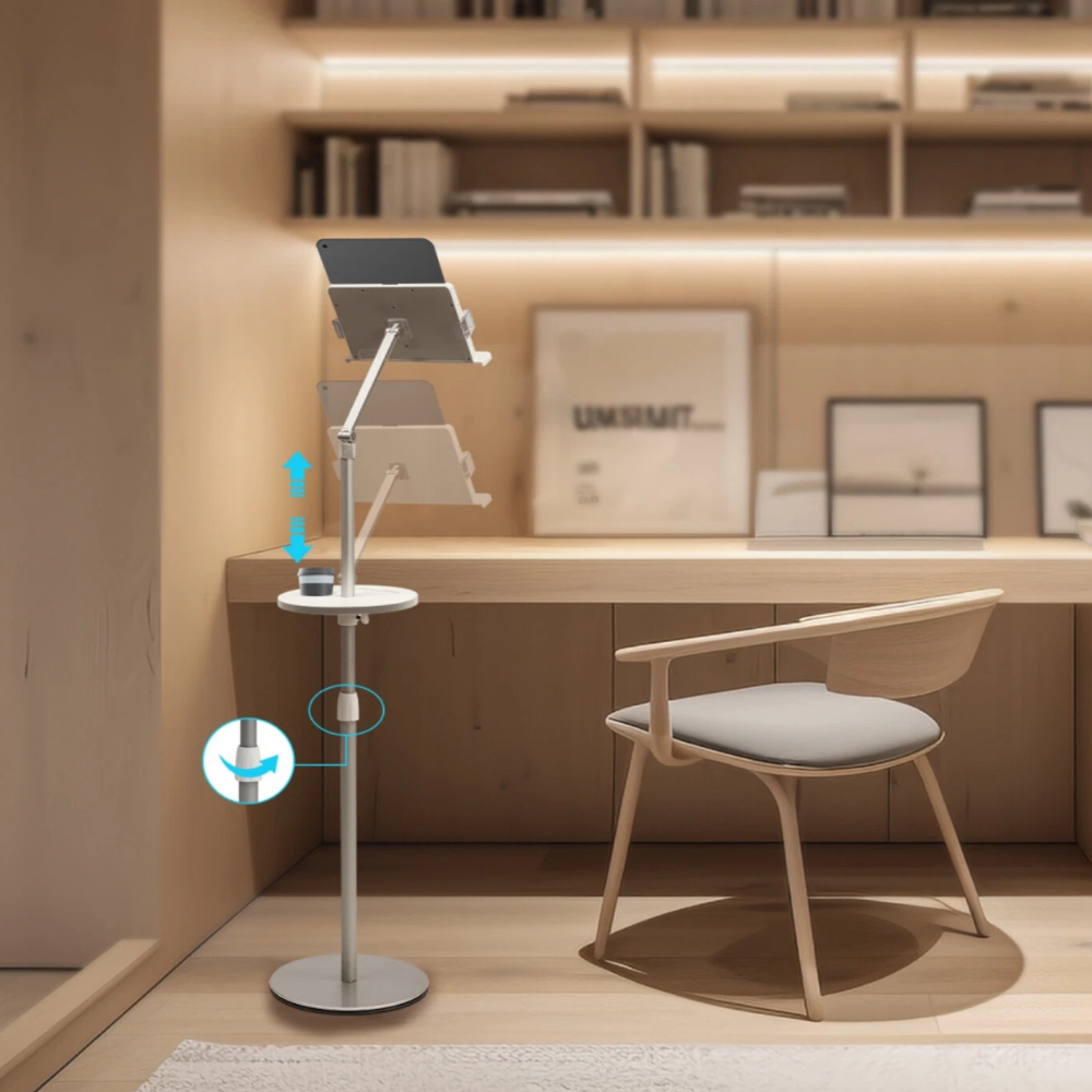 Floor Book Stand for Reading Book Holder Metal Support Adjustable Height & Panel