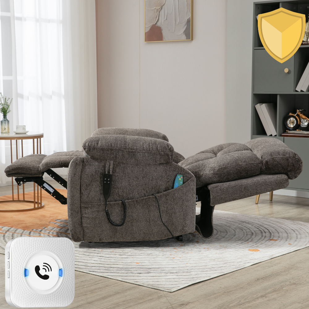 Castle 2.0 Lay flat Lift Chair, 26 Inch Extra Wide Seat, Dark Gray (Free 2 Years Warranty)