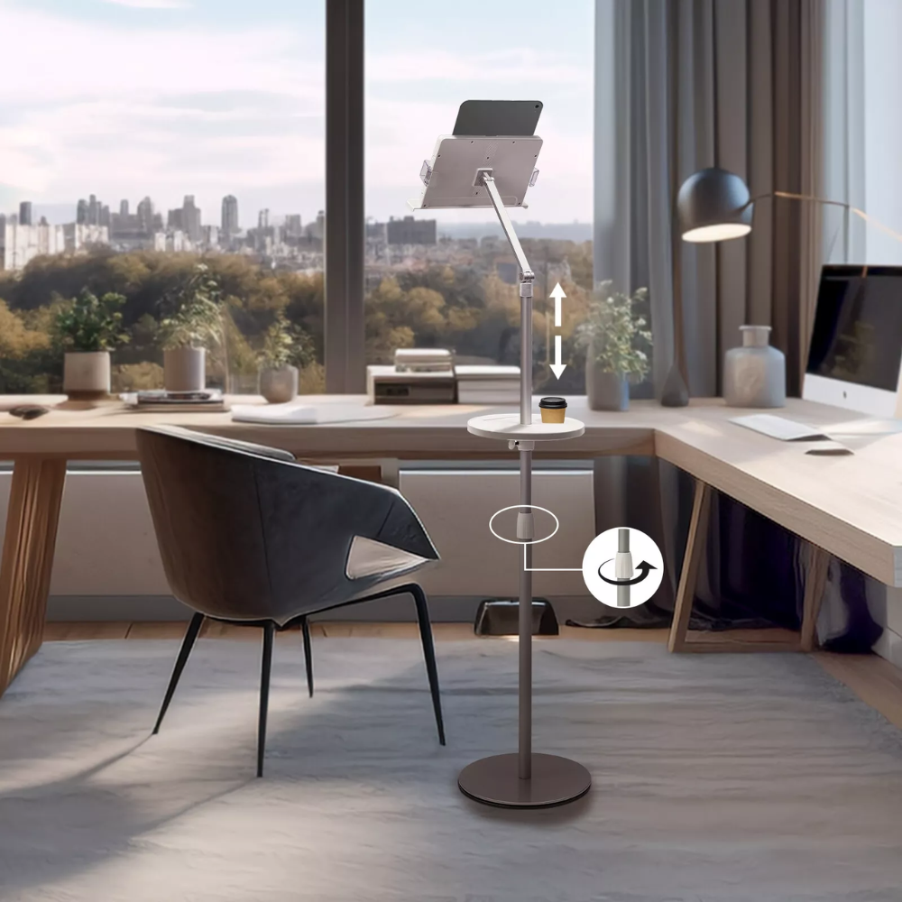 Floor Book Stand for Reading Book Holder Metal Support Adjustable Height & Panel