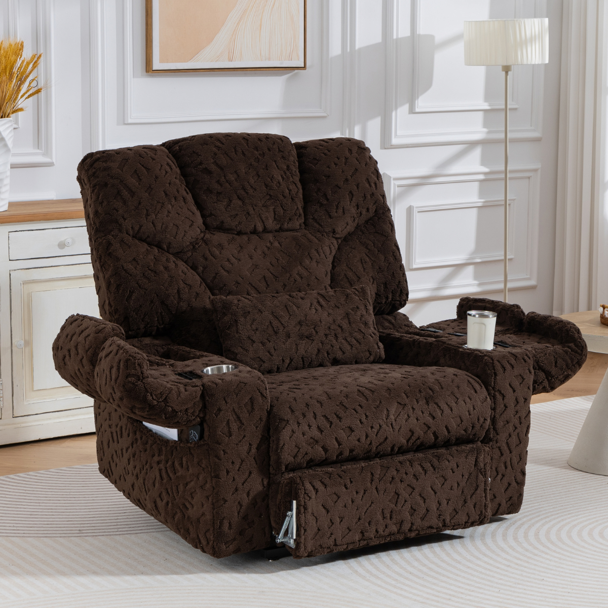 AirCell Massage Lift Chair – 28 Inch Wide Seat, 500-LBS Capacity with Extended Footrest