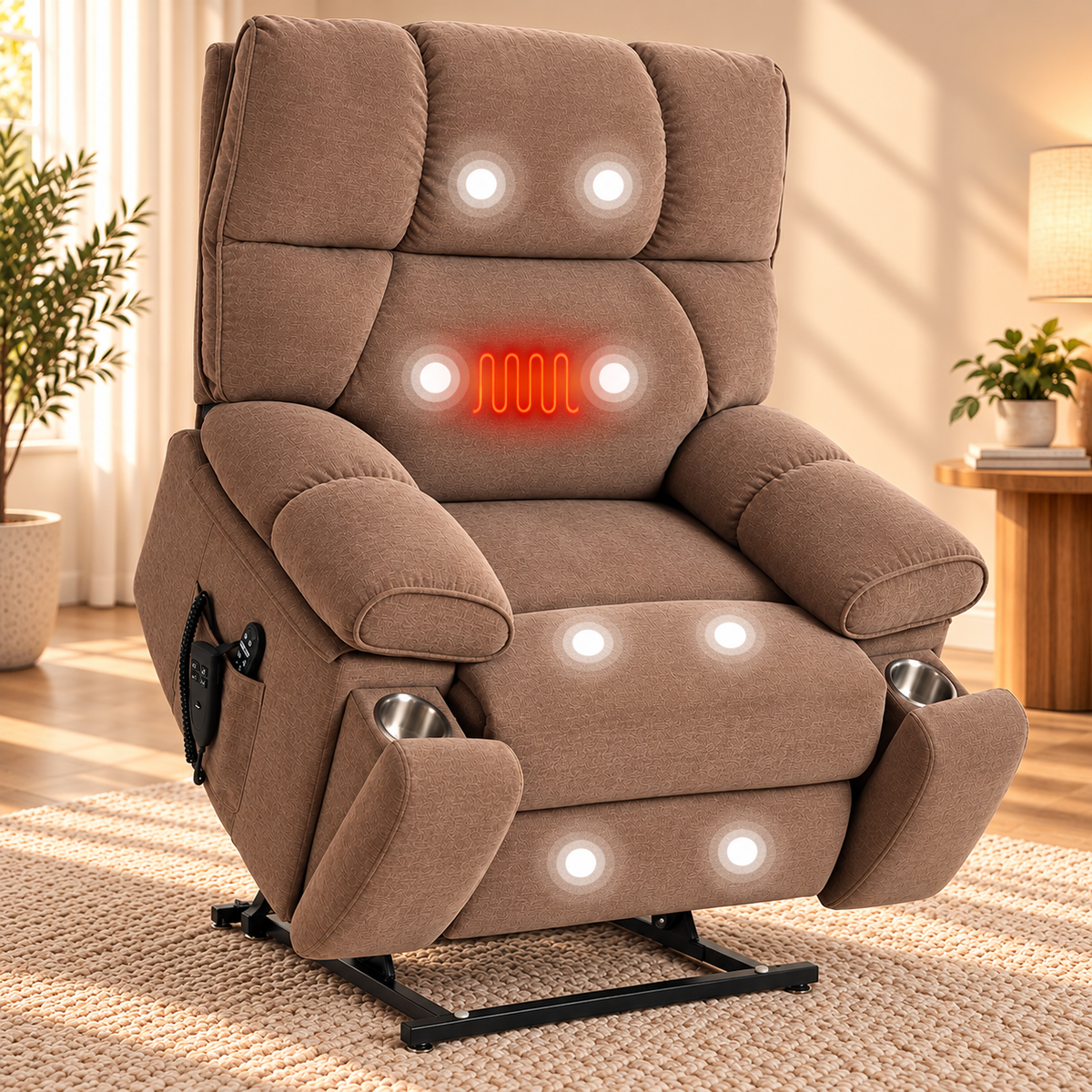 NestingCloud 2.0 Oversized Dual-Motor Power Lift Recliner Chair with Heat & Massage