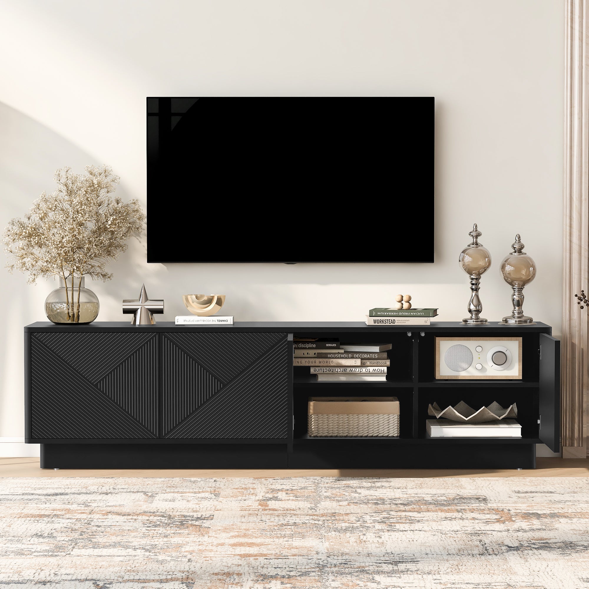 U-Can 4-Door Wave Cabinet with LED Accent.