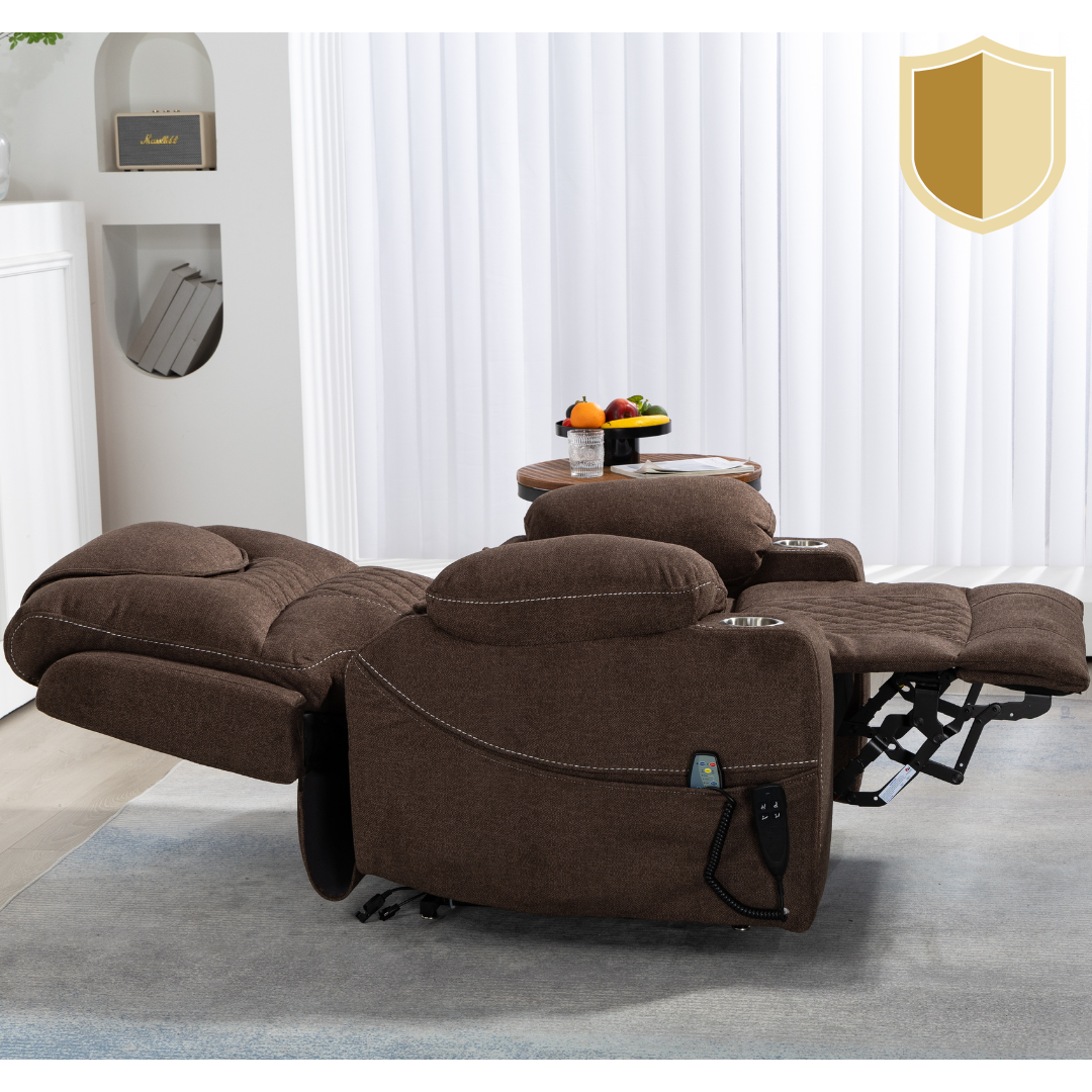 SleepingTitan Origin Lay Flat Lift Chair, 25.1 Inch Wide Seat 74.2 Inch Length, Dark Brown  (FREE 2 Years Warranty).