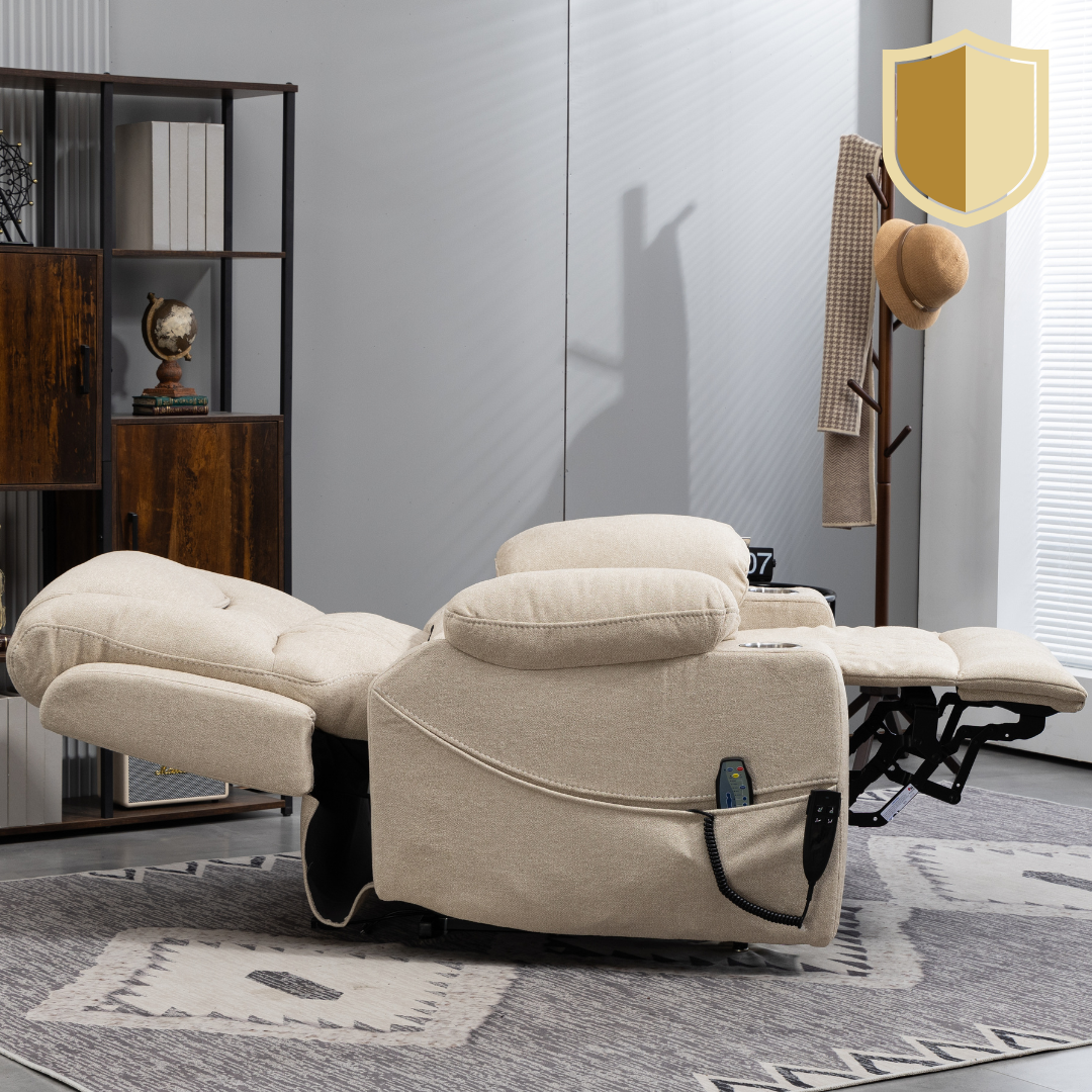 SleepingTitan Origin Lay Flat Lift Chair, 25.1 Inch Wide Seat 74.2 Inch Length, Cream (FREE 2 Years Warranty).