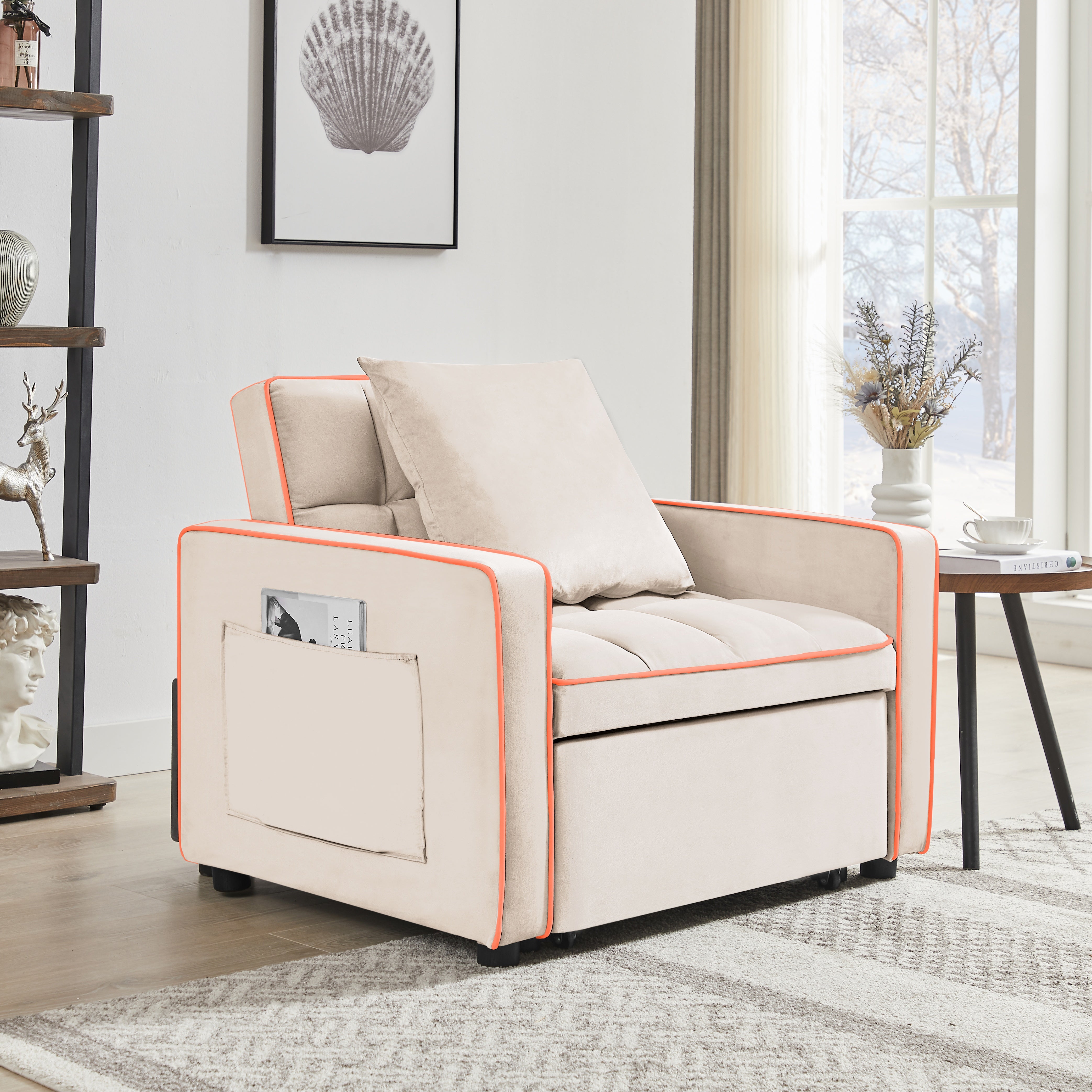 Three-In-One Sofa Bed Creamy White