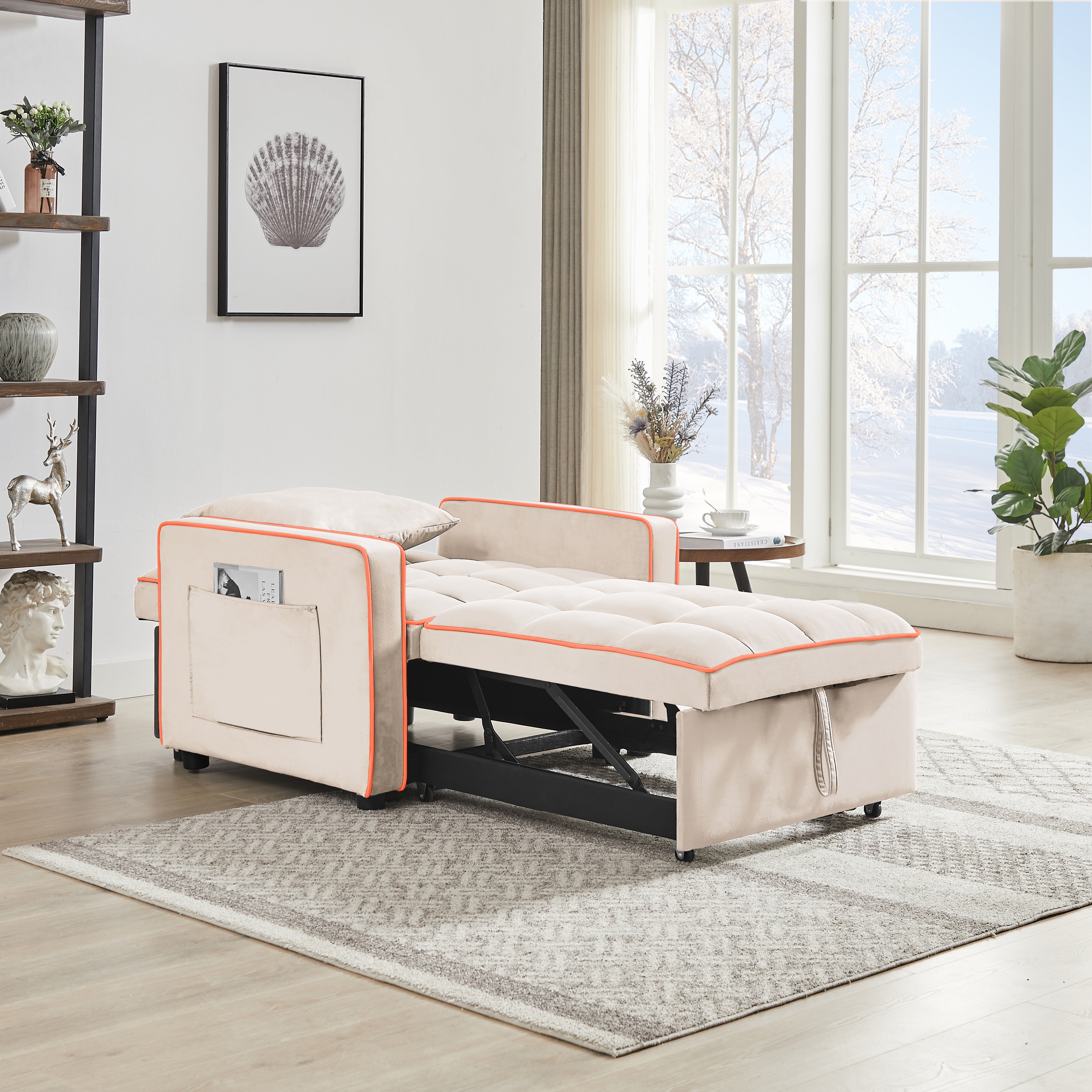 Three-In-One Sofa Bed Creamy White