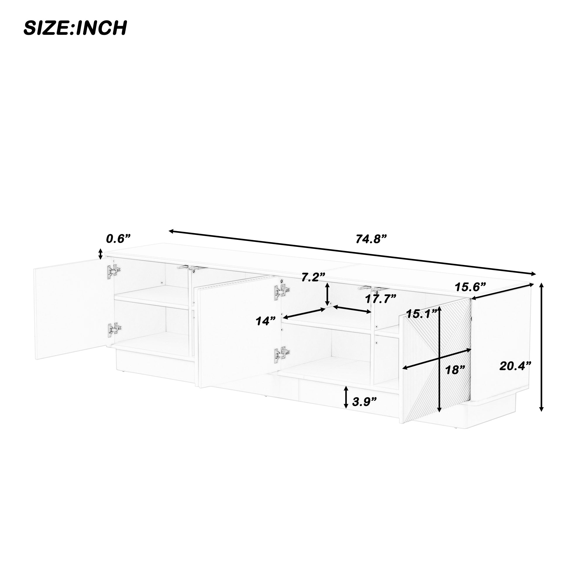 U-Can 4-Door Wave Cabinet with LED Accent.