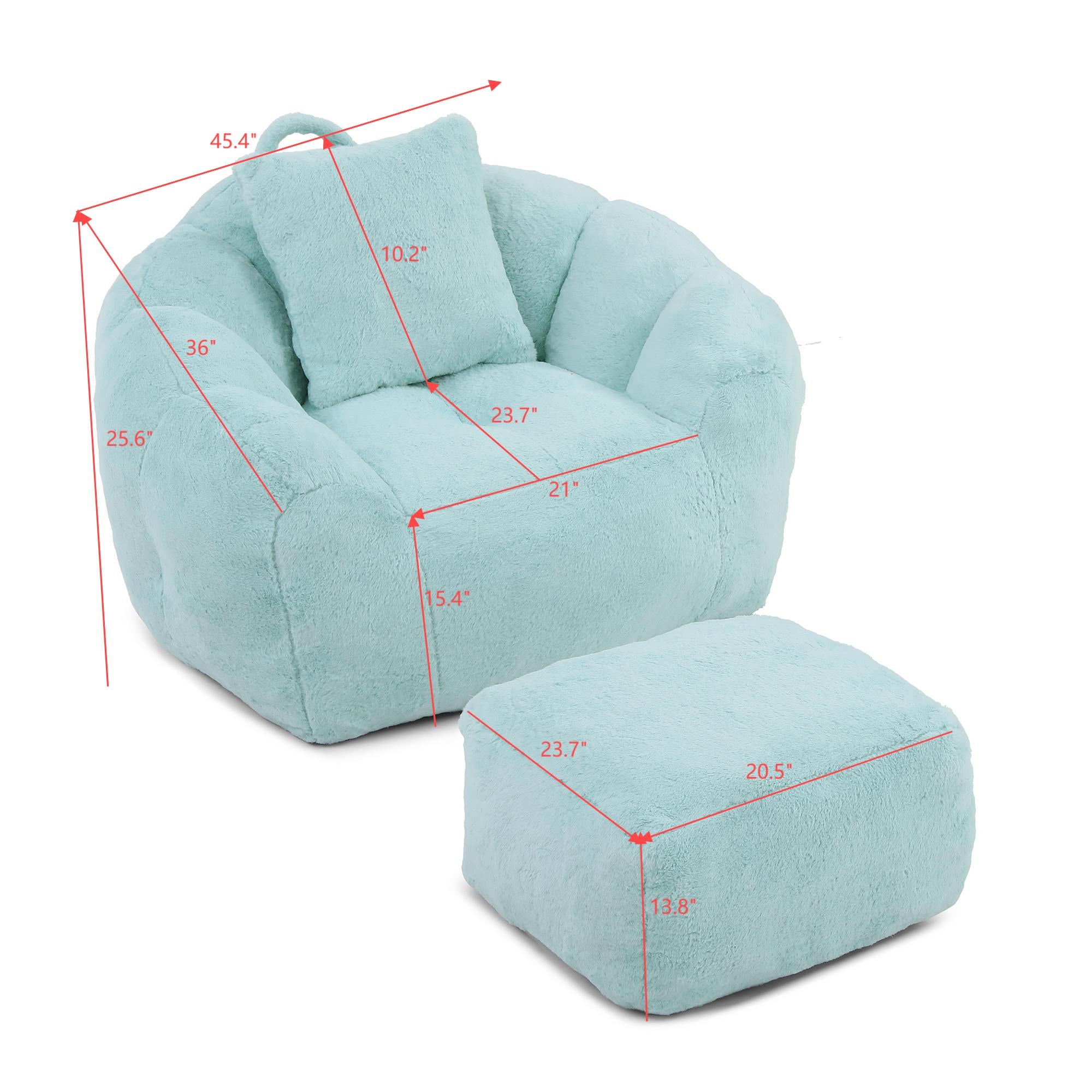 Foam Bean Bag Chair with Footrest.
