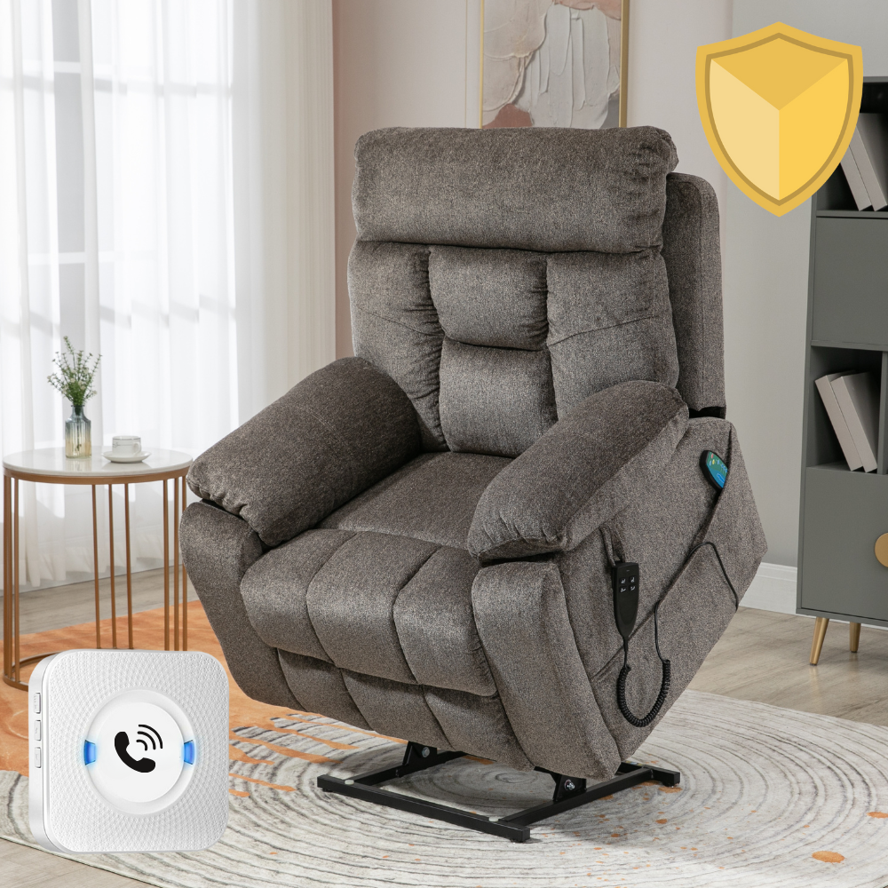Castle (2.0) Lay flat Lift Chair, 26 Inch Extra Wide Seat, Dark Gray (Free 2 Years Warranty)