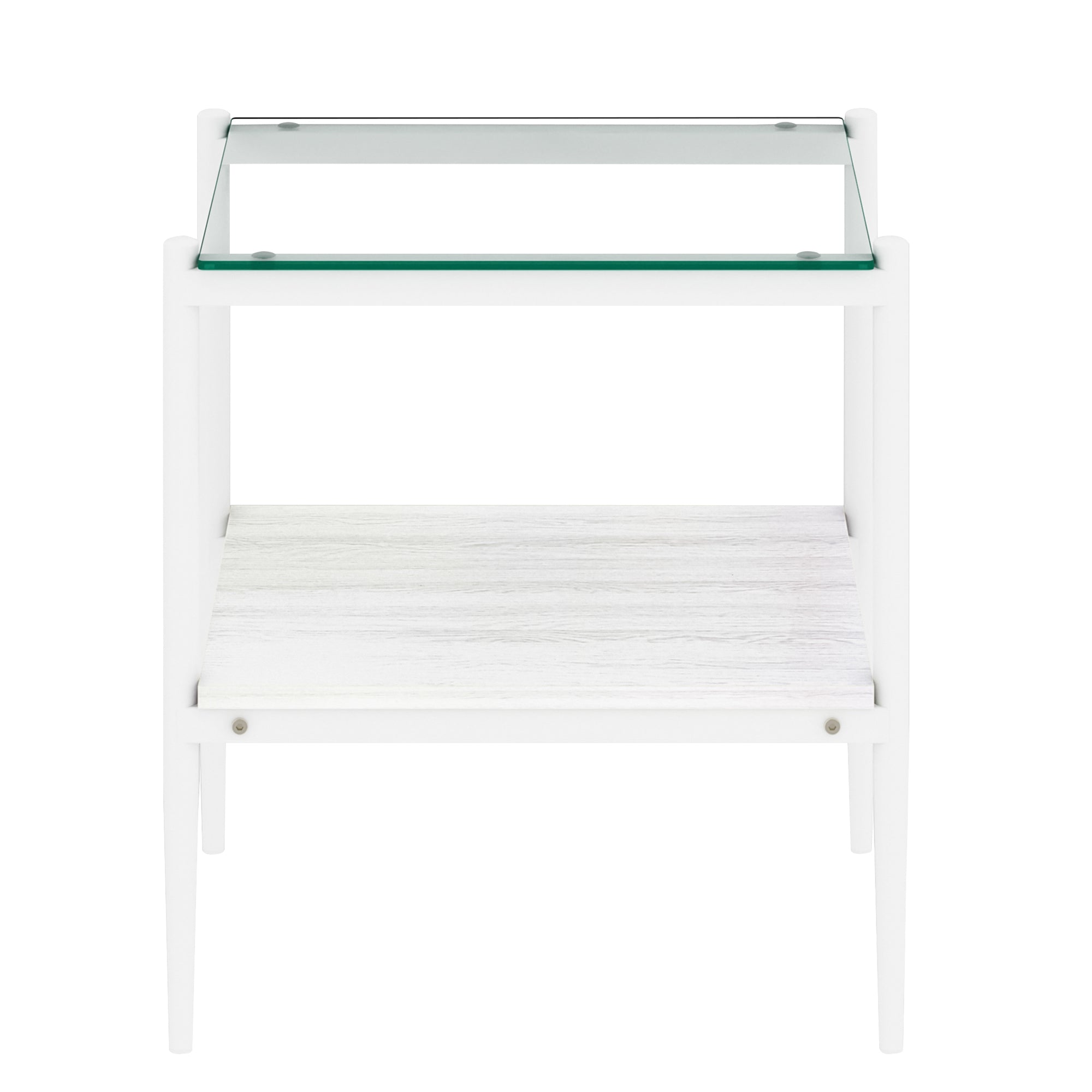 Set of 2 Rectangle End Table, Tempered Glass.