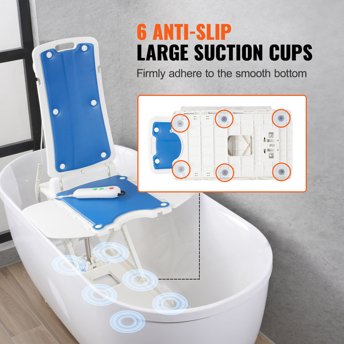 AquaEase 310 lbs Electric Waterproof Bathtub Lift with Remote Control.