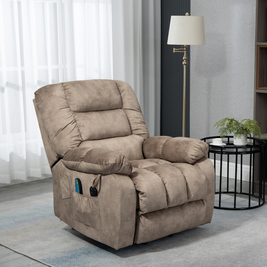 TheCloud Lift Chair Recliner with Heat and Massage, Safety Motion, Brown (FREE 2 Years Warranty).