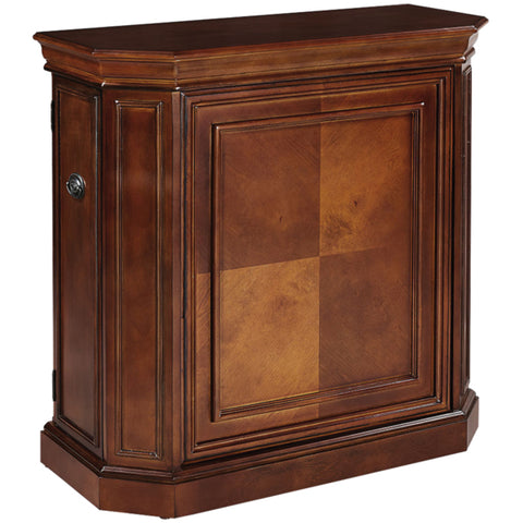 Home Bar Cabinet with Turning Shelves, 40 Inch Solid Wood, Chestnut