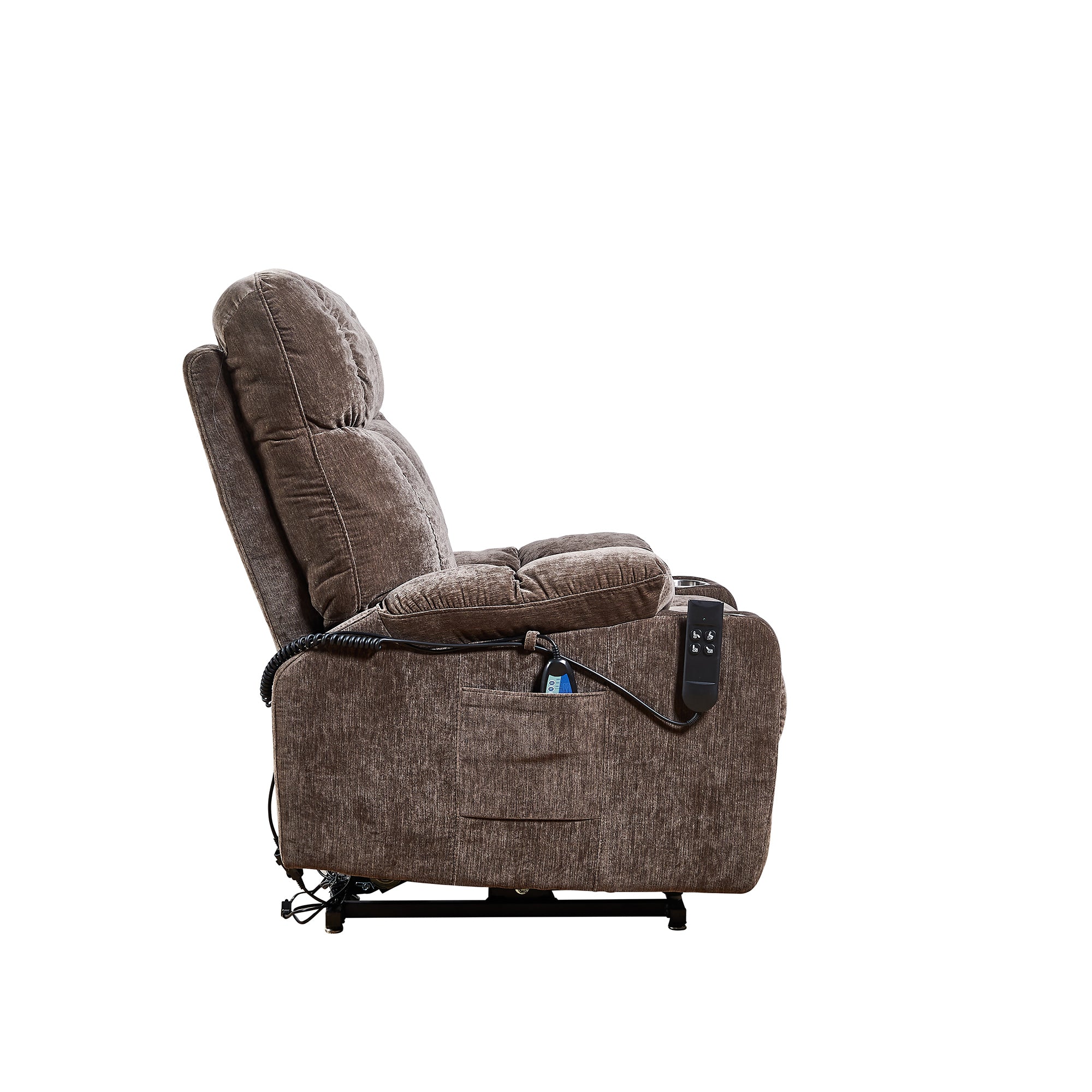 NestingCloud Lift Chair for Elderly with Dual Motor, 180° Lay Flat Recliner, Heat and Massage, Brown ‪(FREE 2 Years Warranty).