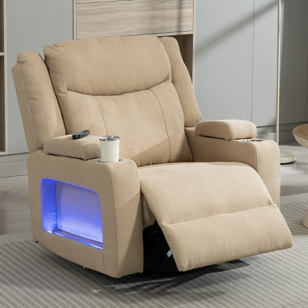 Luna Swivel Rocker - Power Recliner with Heat & Massage