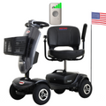 Metro Mobility 4-Wheel Mobility Scooter, Pneumatic Tires, Easy Charge and Automatic Braking System - (FREE Seat Cushion with Strap)