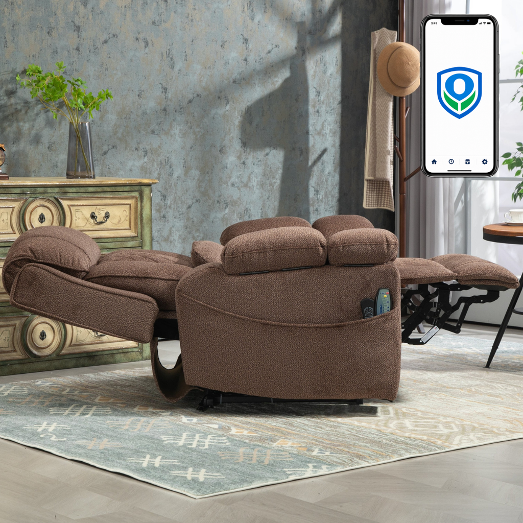 StashEase Lift Chair Lay Flat Recliner, 28 Inch Wide Seat Oversized (Free 2 Years Warranty)