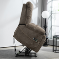 LuxQuad Lay Flat Lift Chair, 25.5 Inch Wide Seat, The First 4 Motors Lift Chair, Grey-Brown (FREE 2 Years Warranty).