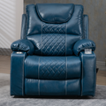 SleepingTitan Origin Lay Flat Lift Chair, 25.1 Inch Wide Seat 74.2 Inch Length, Dual Motors, Faux Leather Blue (FREE 2 Years Warranty)