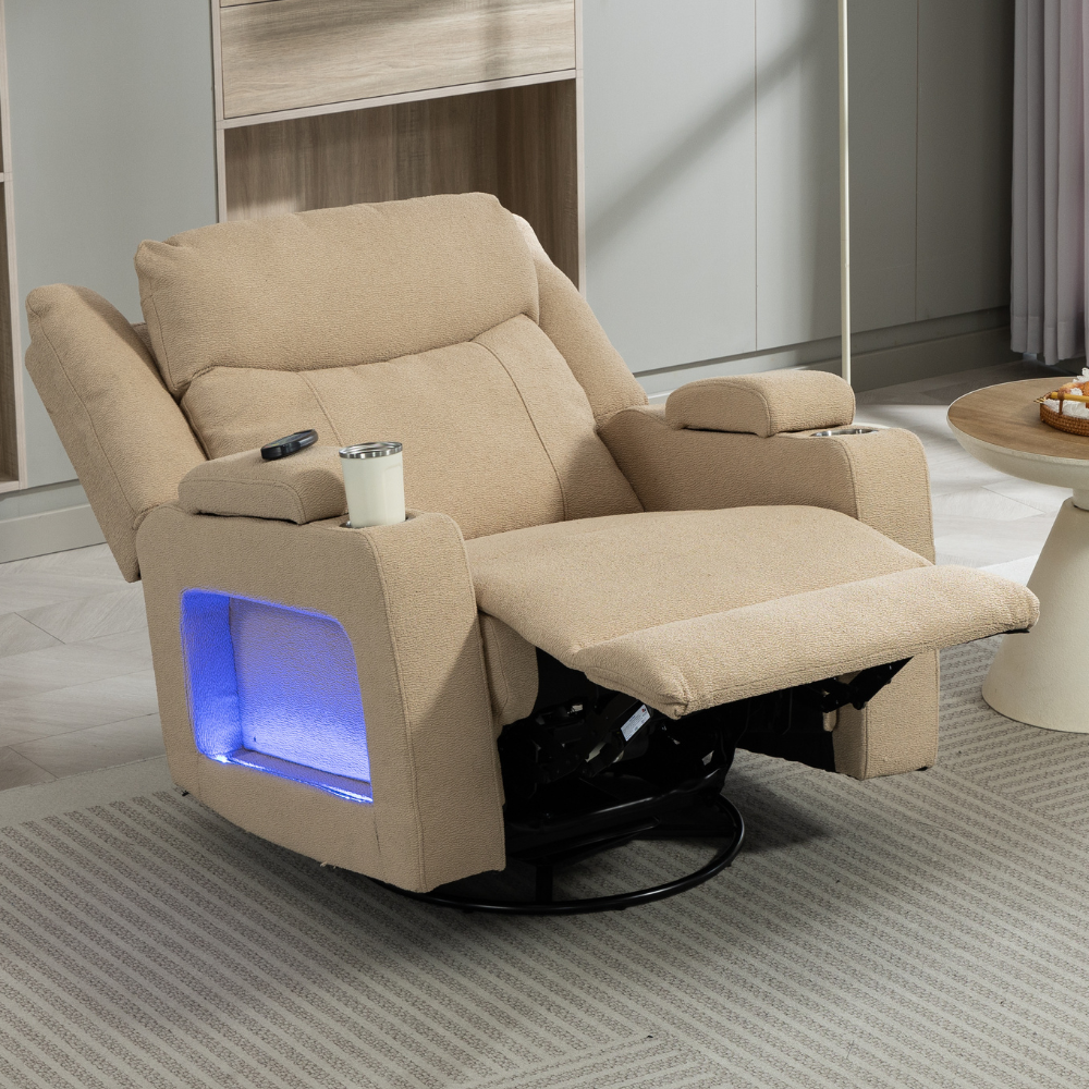 Luna Swivel Rocker - Power Recliner with Heat & Massage