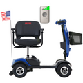 Metro Mobility 4-Wheel Mobility Scooter, Pneumatic Tires, Easy Charge and Automatic Braking System - (FREE Seat Cushion with Strap)