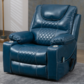 SleepingTitan Origin Lay Flat Lift Chair, 25.1 Inch Wide Seat 74.2 Inch Length, Dual Motors, Faux Leather Blue (FREE 2 Years Warranty)