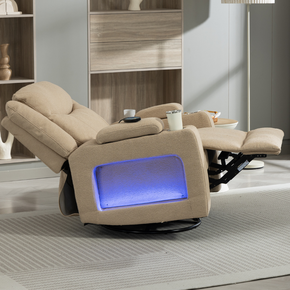 Luna Swivel Rocker - Power Recliner with Heat & Massage