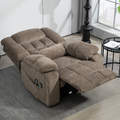 LuxQuad Lay Flat Lift Chair, 25.5 Inch Wide Seat, The First 4 Motors Lift Chair, Grey-Brown (FREE 2 Years Warranty).