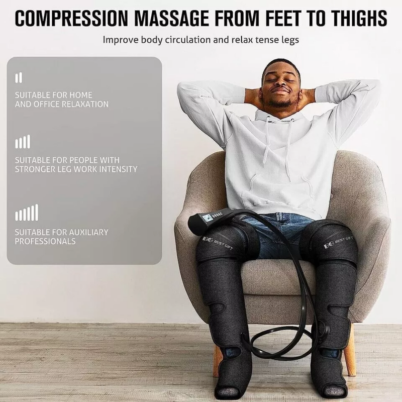 Air Compression Massager with Heat for Foot,Leg,Calf,Thigh and Knee