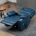 SleepingTitan Origin Lay Flat Lift Chair, 25.1 Inch Wide Seat 74.2 Inch Length, Dual Motors, Faux Leather Blue (FREE 2 Years Warranty)