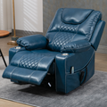 SleepingTitan Origin Lay Flat Lift Chair, 25.1 Inch Wide Seat 74.2 Inch Length, Dual Motors, Faux Leather Blue (FREE 2 Years Warranty)