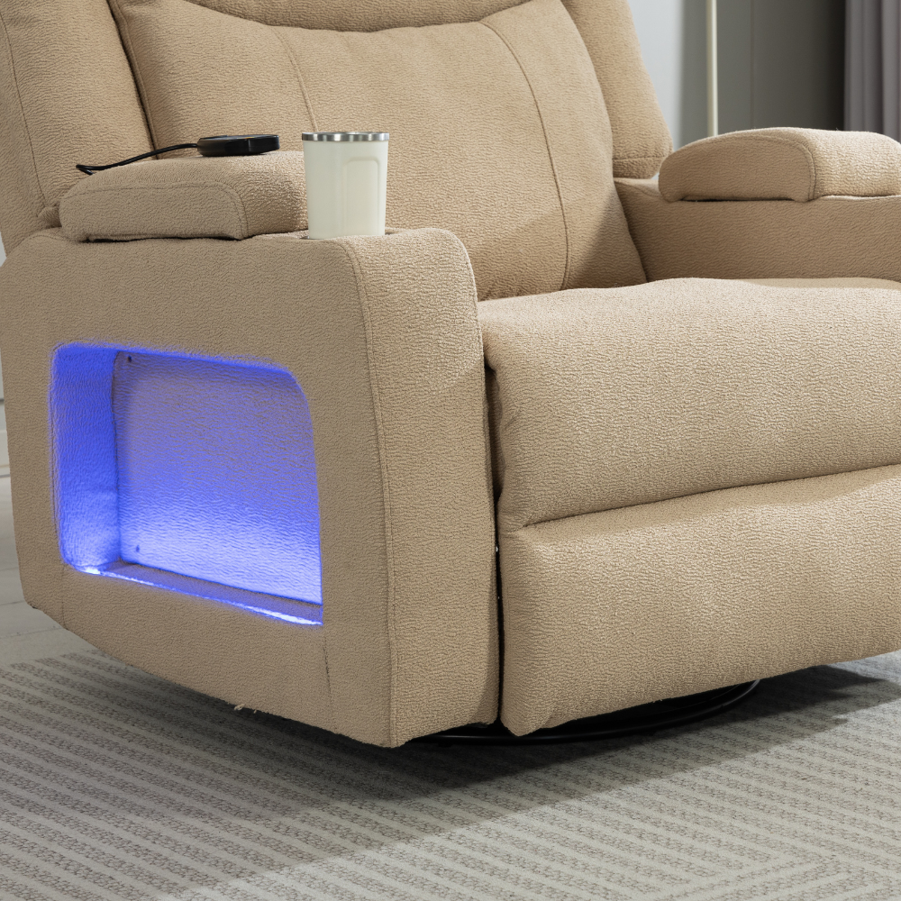 Luna Swivel Rocker - Power Recliner with Heat & Massage