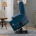 SleepingTitan Origin Lay Flat Lift Chair, 25.1 Inch Wide Seat 74.2 Inch Length, Dual Motors, Faux Leather Blue (FREE 2 Years Warranty)