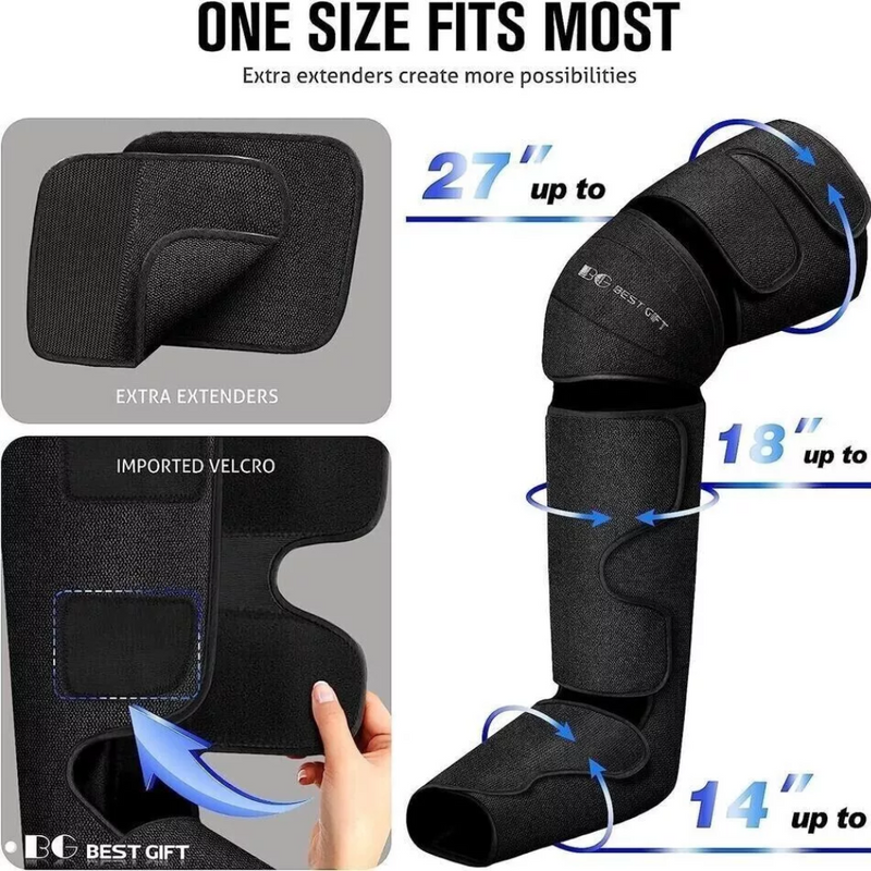 Air Compression Massager with Heat for Foot,Leg,Calf,Thigh and Knee
