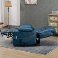 SleepingTitan Origin Lay Flat Lift Chair, 25.1 Inch Wide Seat 74.2 Inch Length, With Back Up Battery, Faux Leather Blue ‪(FREE 2 Years Warranty)