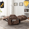 Bulkyriser 2.0 Lay Flat Lift Chair, 25.6 Inch Wide Seat, Back Up Battery, Brown‪