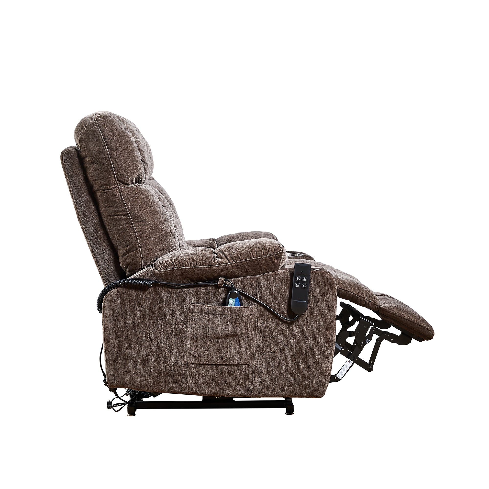 NestingCloud Lift Chair for Elderly with Dual Motor, 180° Lay Flat Recliner, Heat and Massage, Brown ‪(FREE 2 Years Warranty).
