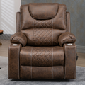 SleepingTitan Origin Lay Flat Lift Chair, 25.1 Inch Wide Seat 74.2 Inch Length, Dual Motors, Faux Leather Brown (FREE 2 Years Warranty)