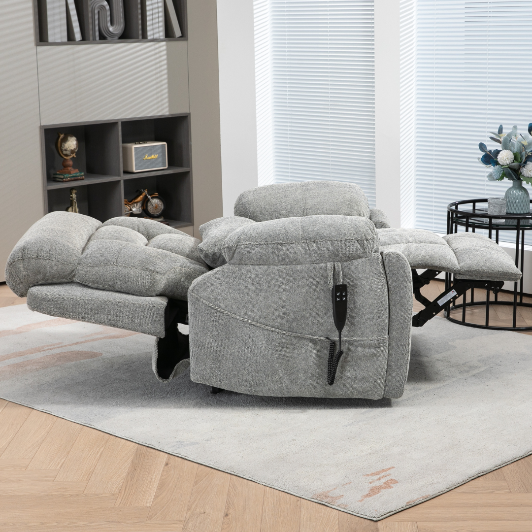 Castle 2.0 Lay flat Lift Chair, 26 Inch Extra Wide Seat, Gray