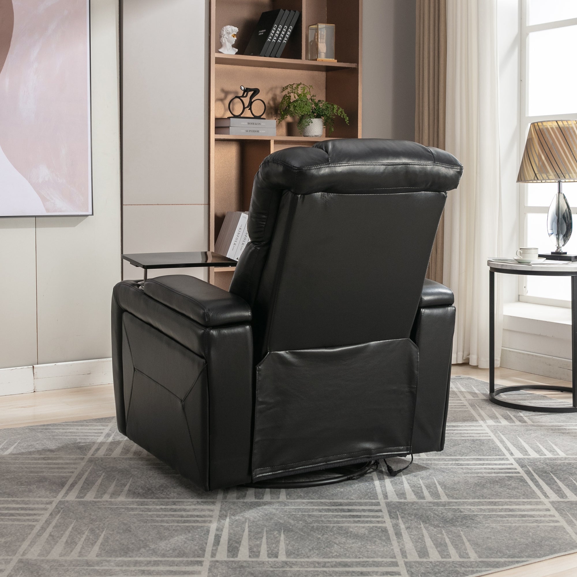 270 Degree Swivel PU Leather Power Recliner