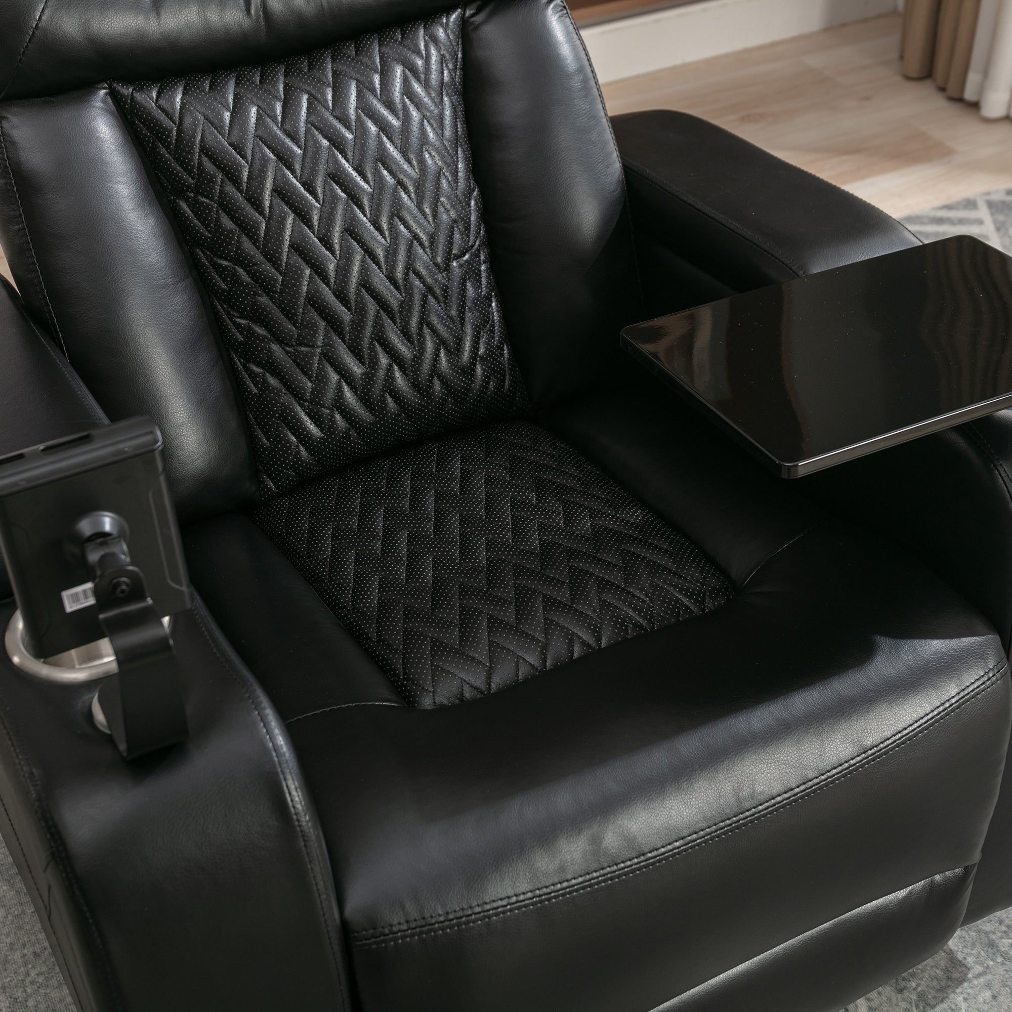 270 Degree Swivel PU Leather Power Recliner